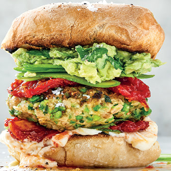 Butter Bean Pea Burgers with Smashed Avocado Recipe