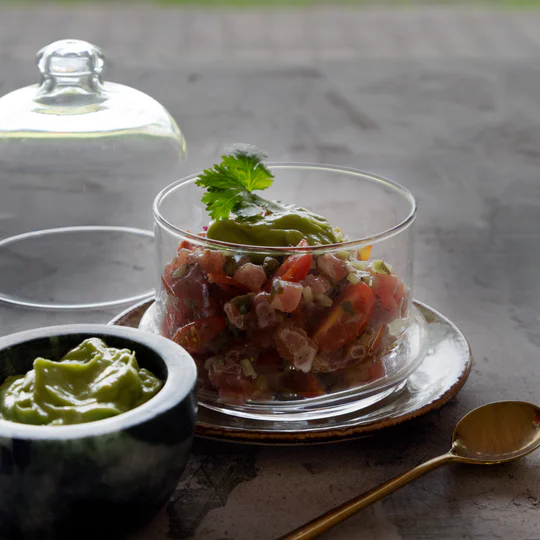 America Light Lunch Tuna Tartare with Avocado and Fresh Lemon