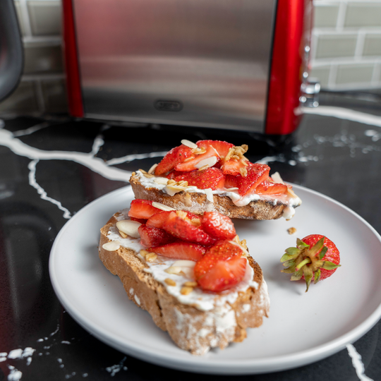 Strawberry and Granola Open Faced Sandwich